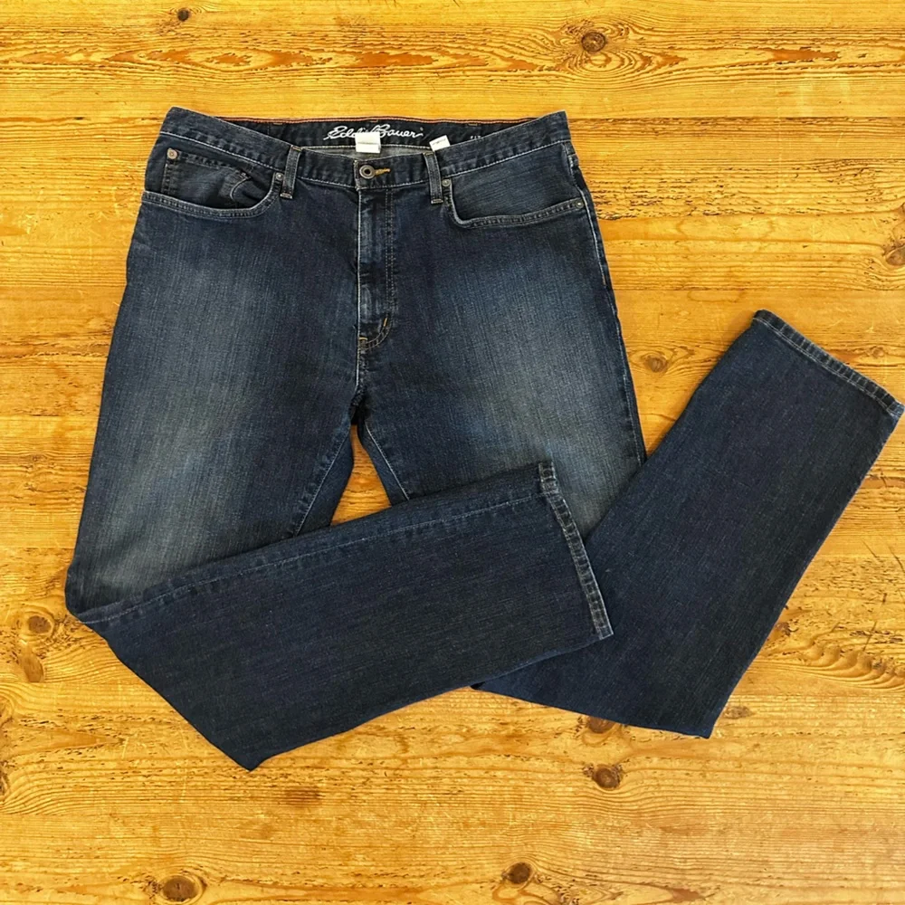 Eddie Bauer Men's Dark Blue Straight Jeans 36 x 34